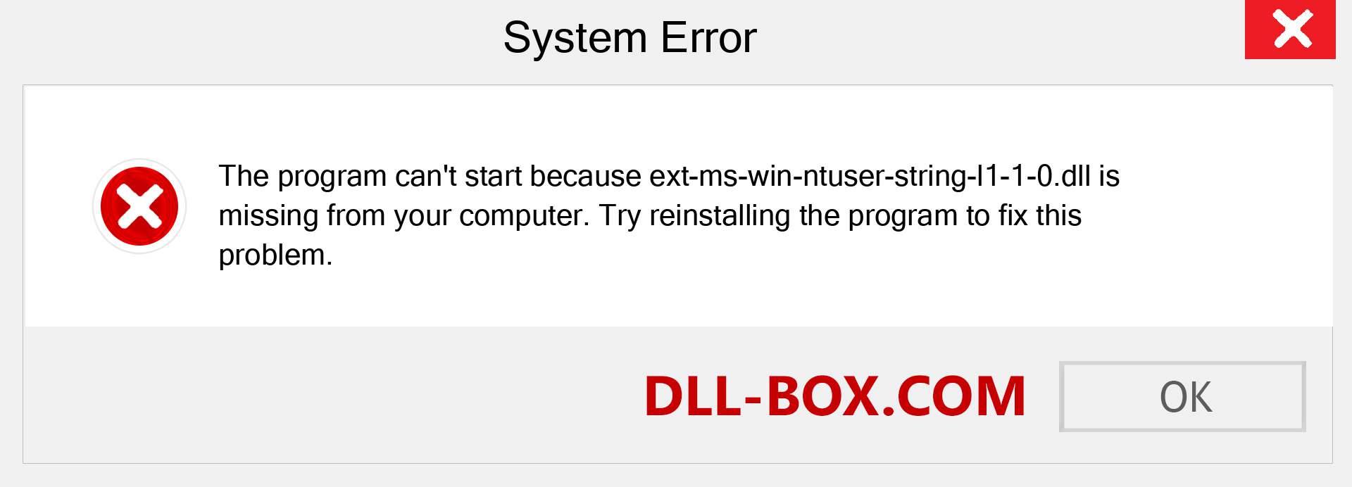  ext-ms-win-ntuser-string-l1-1-0.dll file is missing?. Download for Windows 7, 8, 10 - Fix  ext-ms-win-ntuser-string-l1-1-0 dll Missing Error on Windows, photos, images